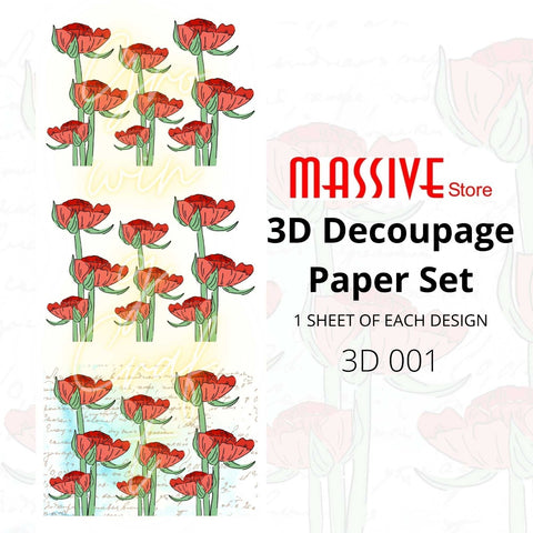 3D Decoupage Paper - (3D 001) - Growing Craft - Best craft Supplies