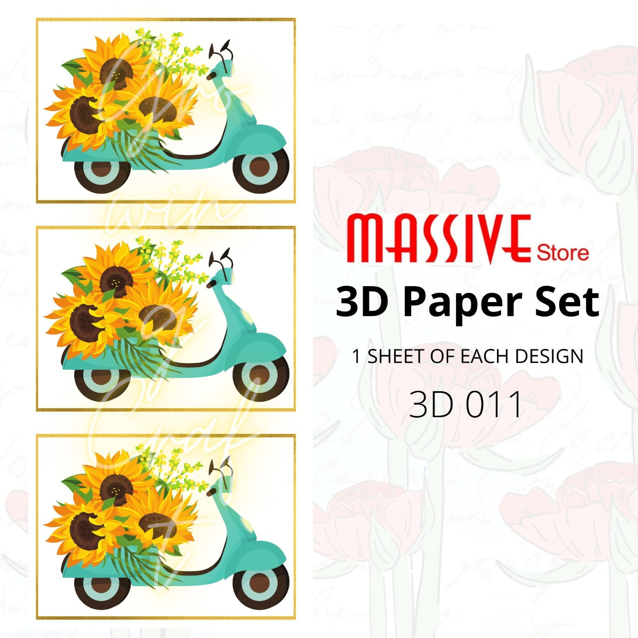 3D Decoupage Paper  (3D 011) - Growing Craft - Best craft Supplies