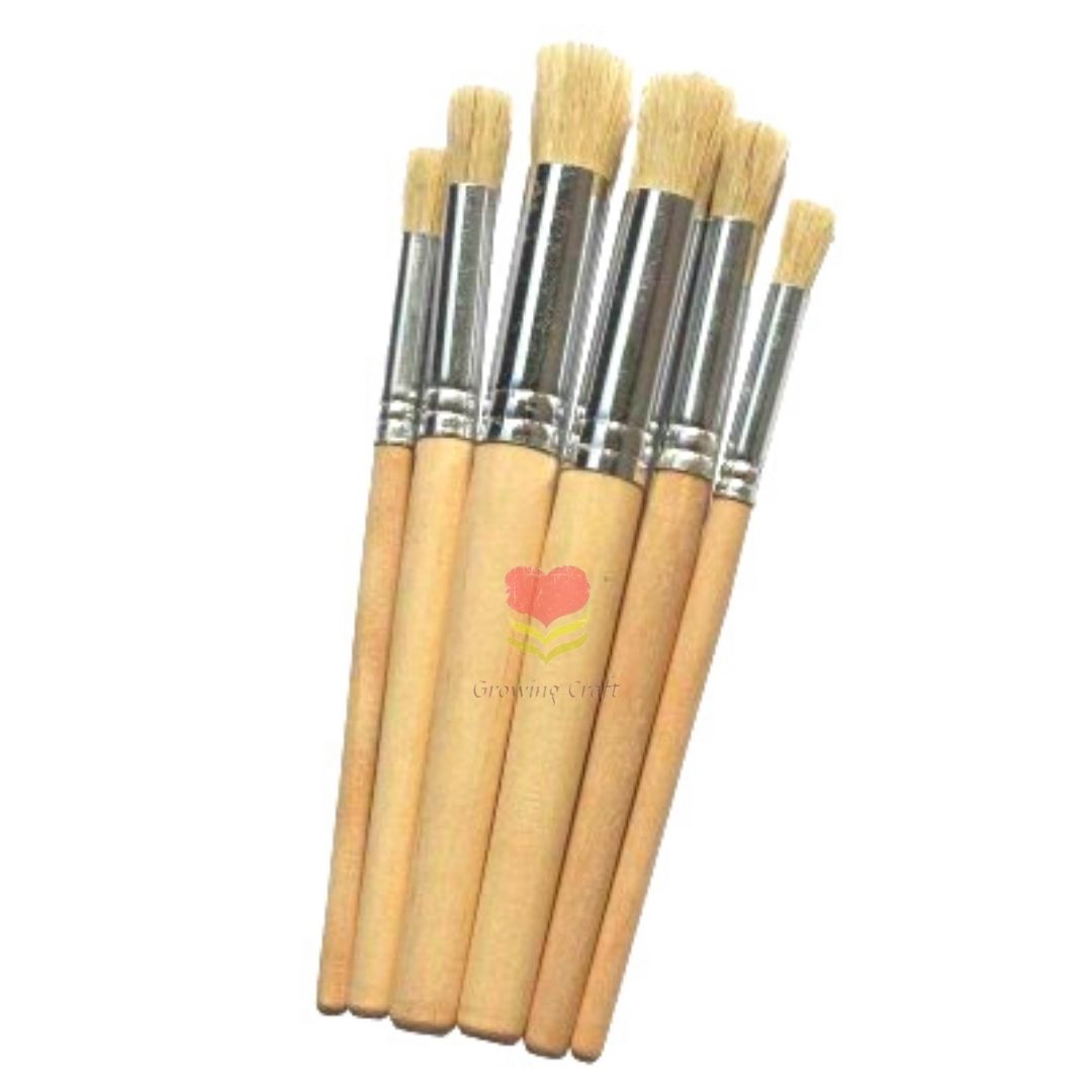 School Specialty Stencil Brush Set, Assorted Sizes, Set of 6