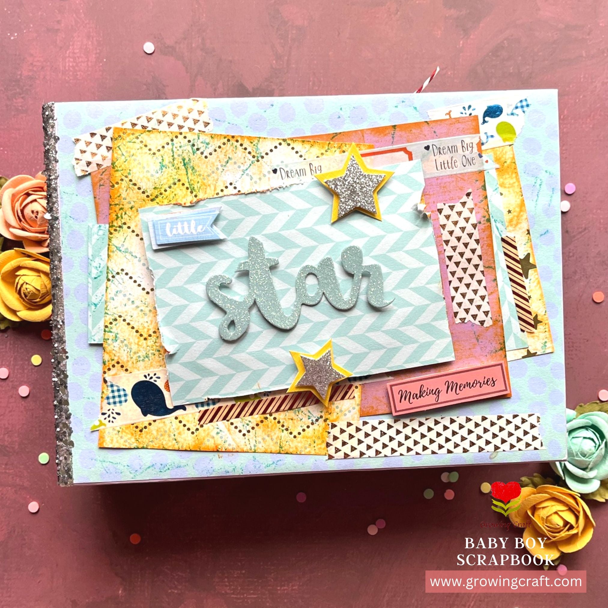 Little Star - Baby Boy Scrapbook Record Journal