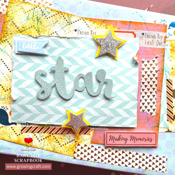 Little Star - Baby Boy Scrapbook Record Journal