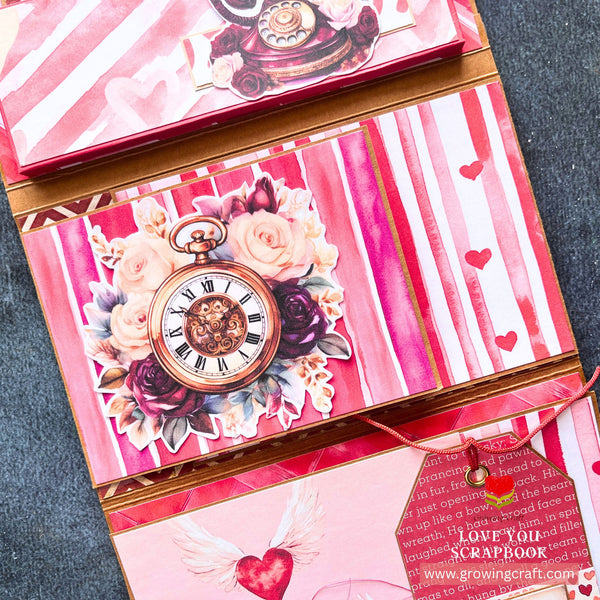Love You Valentine's Day Scrapbook with Multi Pocket