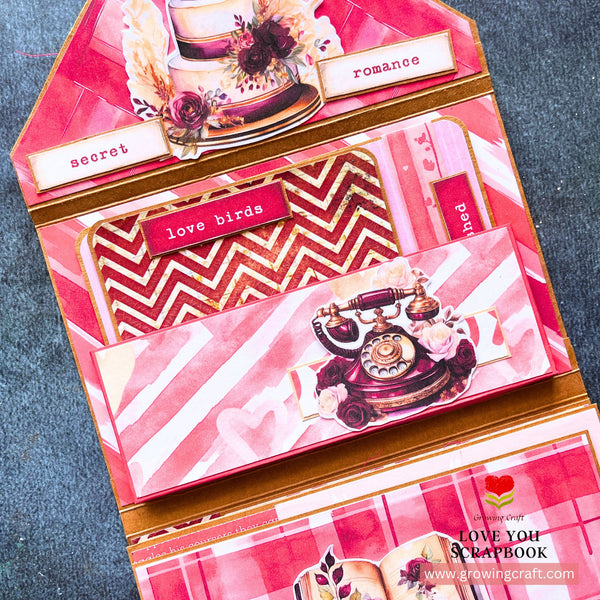 Love You Valentine's Day Scrapbook with Multi Pocket