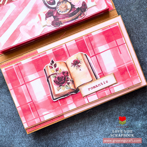 Love You Valentine's Day Scrapbook with Multi Pocket