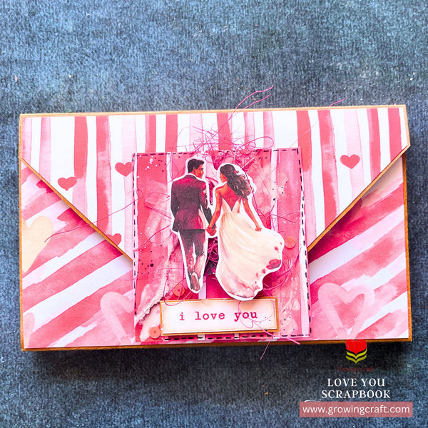 Love You Valentine's Day Scrapbook with Multi Pocket