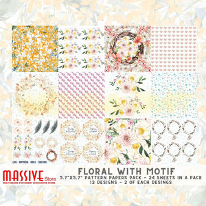 Pattern Paper - Floral with Motif - Growing Craft - Best craft Supplies