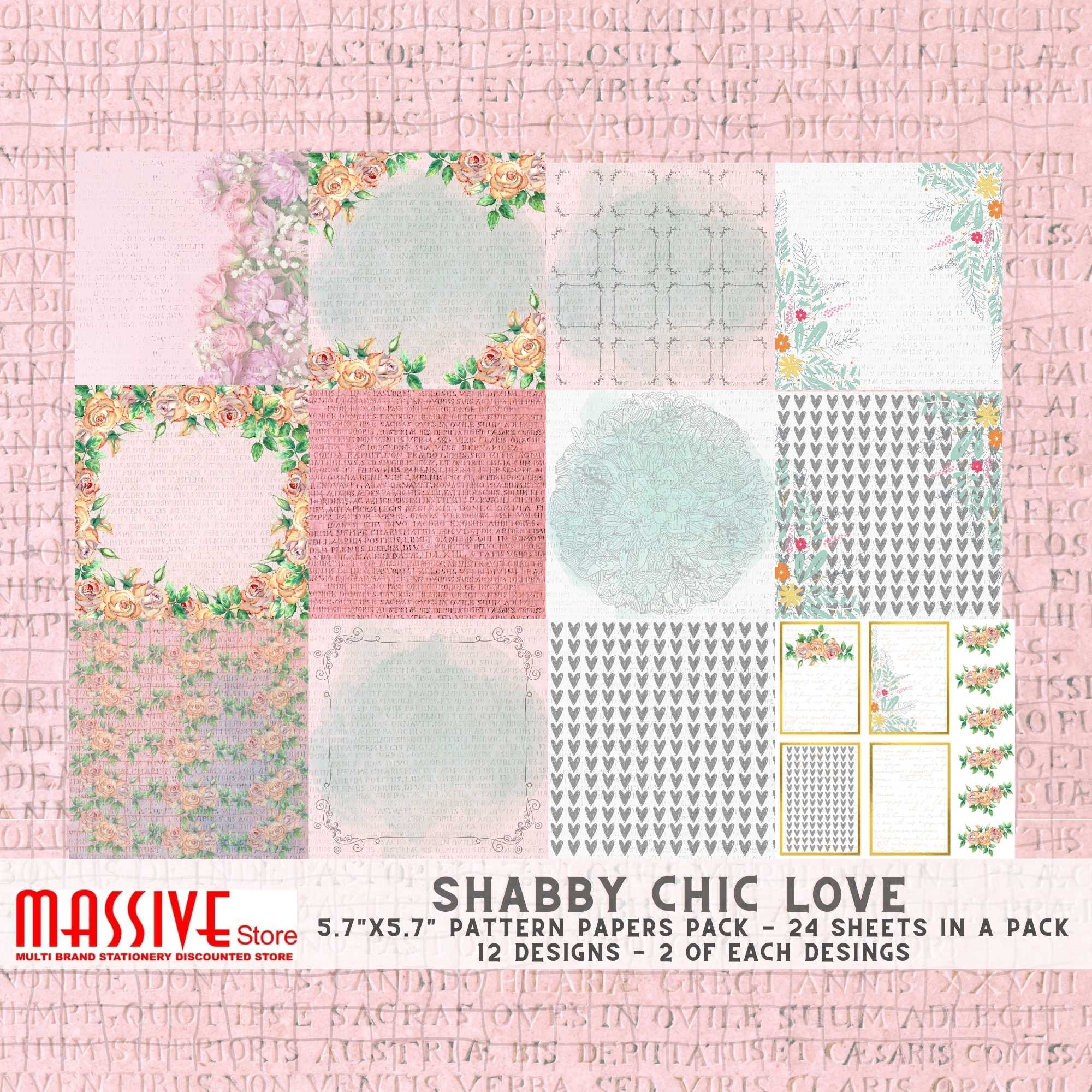 Pattern Paper - Shabby Chic Love - GCPP 103 - Growing Craft - Best craft Supplies