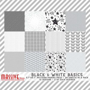 Pattern Paper - Black and White Basics - GCPP 102 - Growing Craft - Best craft Supplies
