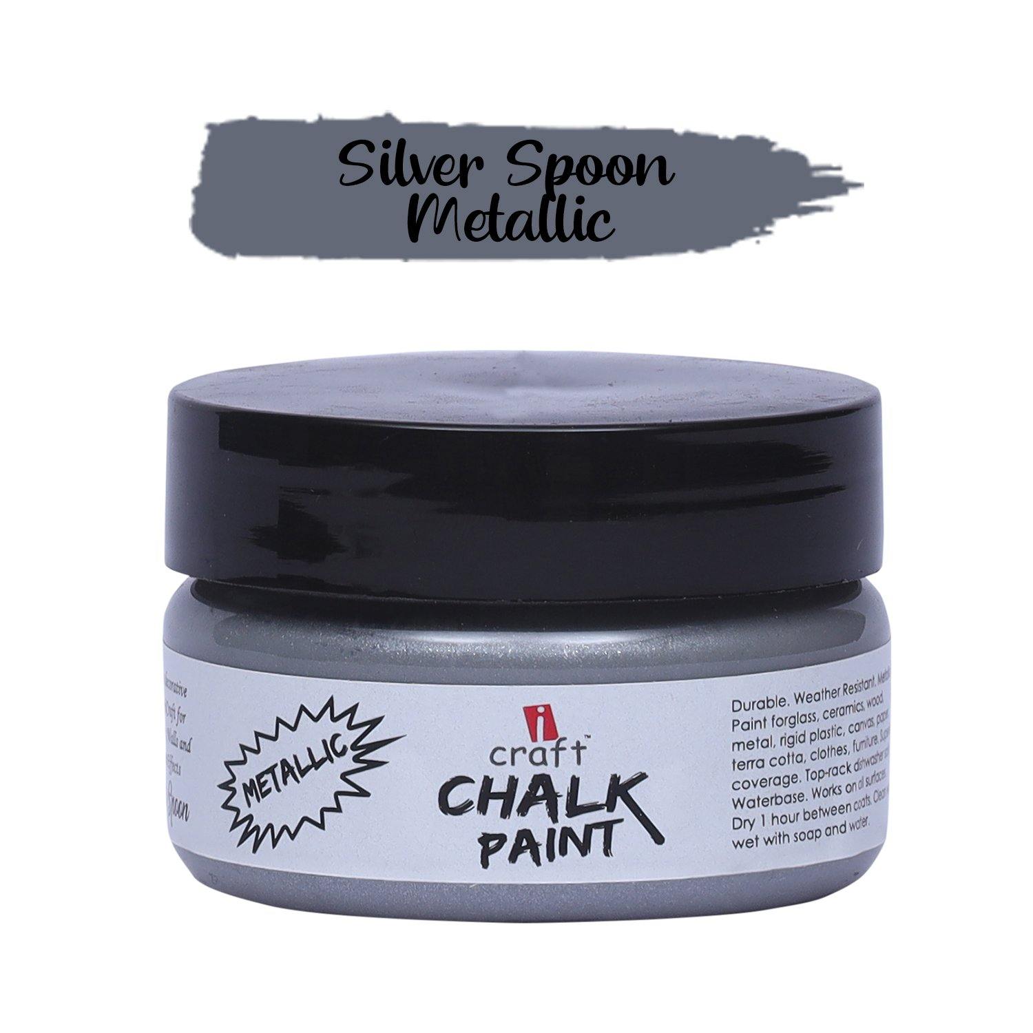 Metallic Chalk Paint - Silver - Growing Craft - Best craft Supplies