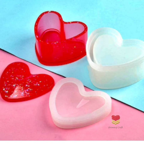 Heart Lid Box (GC SILICON 035) - Growing Craft - Best craft Supplies
