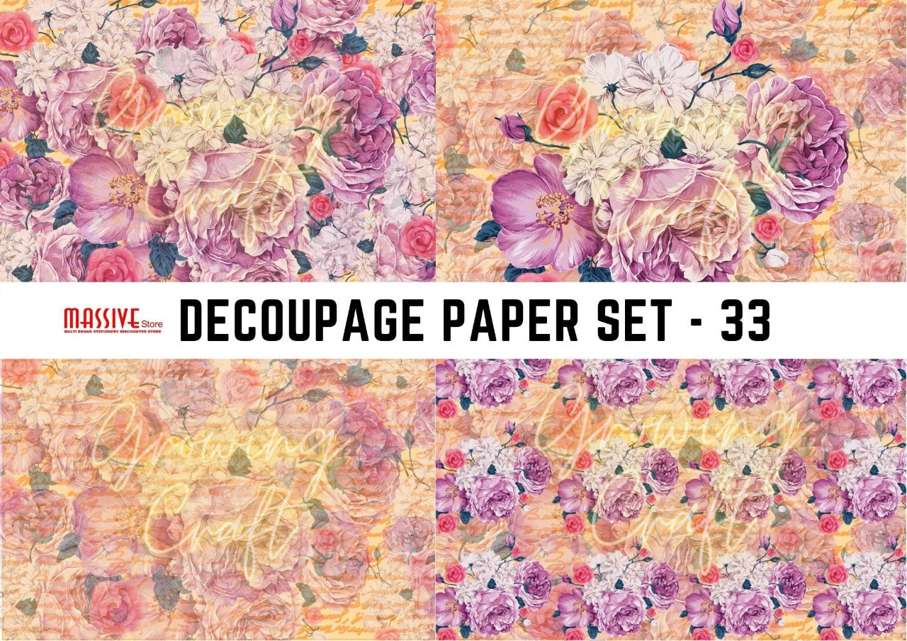 Massive Decoupage Paper - Set 33 - Growing Craft - Best craft Supplies