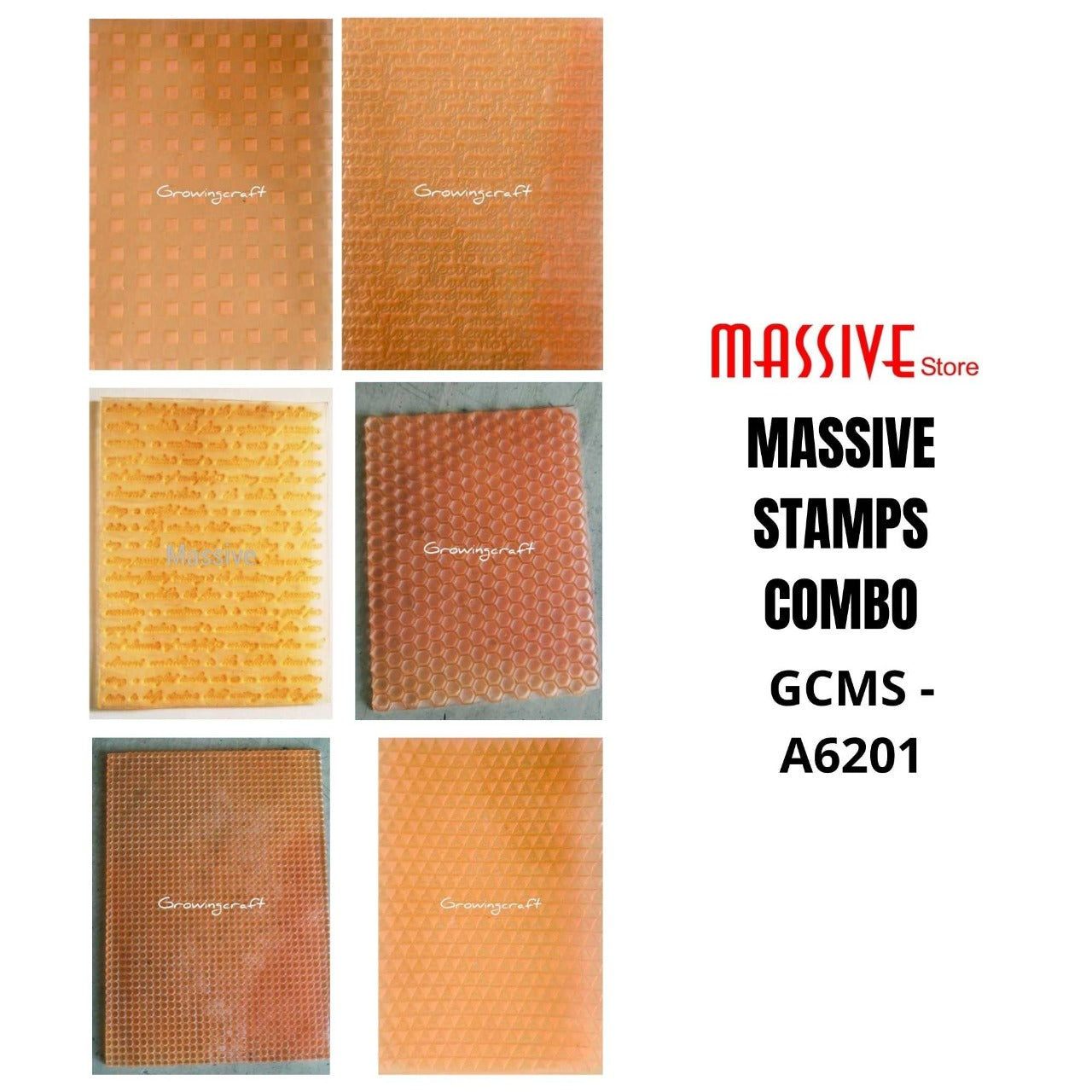 Super Combo Stamp Set of 6 (GCMS A6201) - Growing Craft - Best craft Supplies