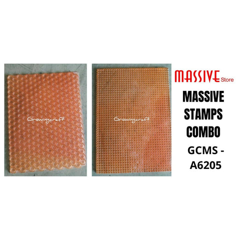 Honeycomb and Dot Combo Stamp (GCMS A6205) - Growing Craft - Best craft Supplies