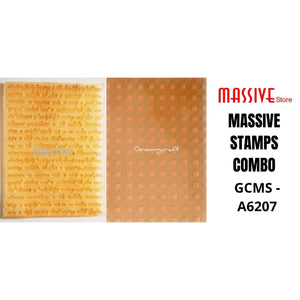 Script and Checkers Stamp Combo (GCMS A6207) - Growing Craft - Best craft Supplies