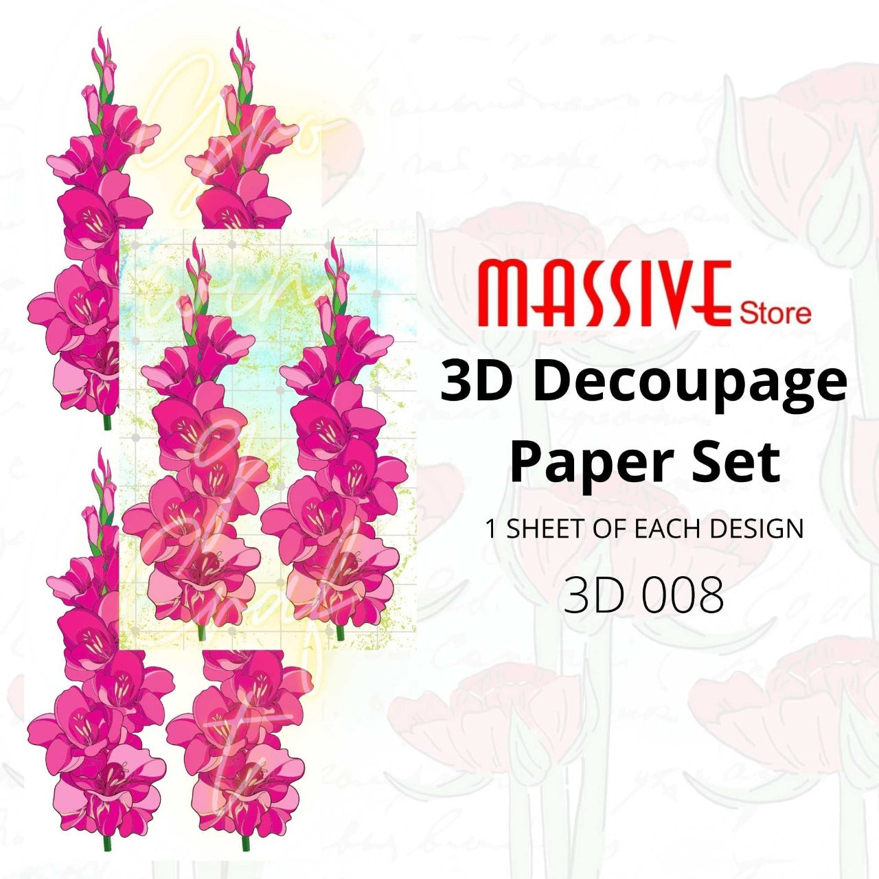 3D Decoupage Paper (3D 008) - Growing Craft - Best craft Supplies
