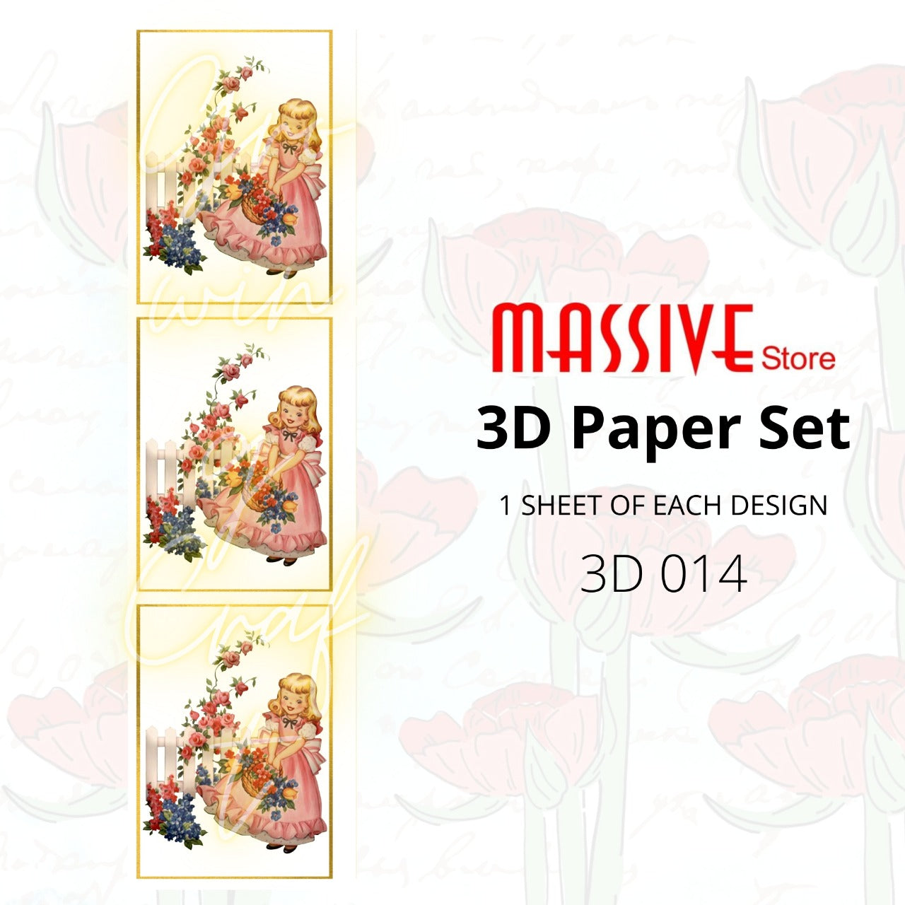 3D Decoupage Paper (3D 014) - Growing Craft - Best craft Supplies