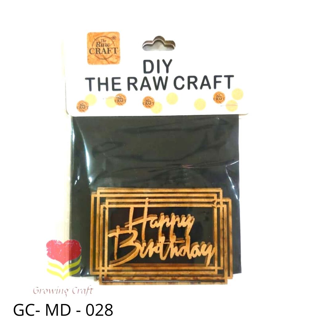 MDF Cut Out -(Happy Birth Day) 028 - Growing Craft - Best craft Supplies