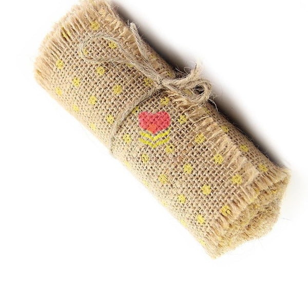 Burlap Roll with golden polka dots - GCBURLAP 015 - Growing Craft - Best craft Supplies