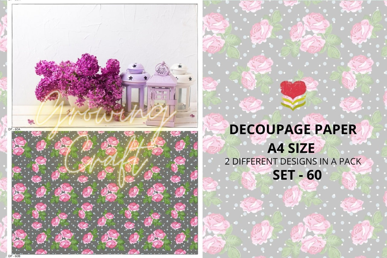 Massive Decoupage Paper Set 60 - Growing Craft - Best craft Supplies