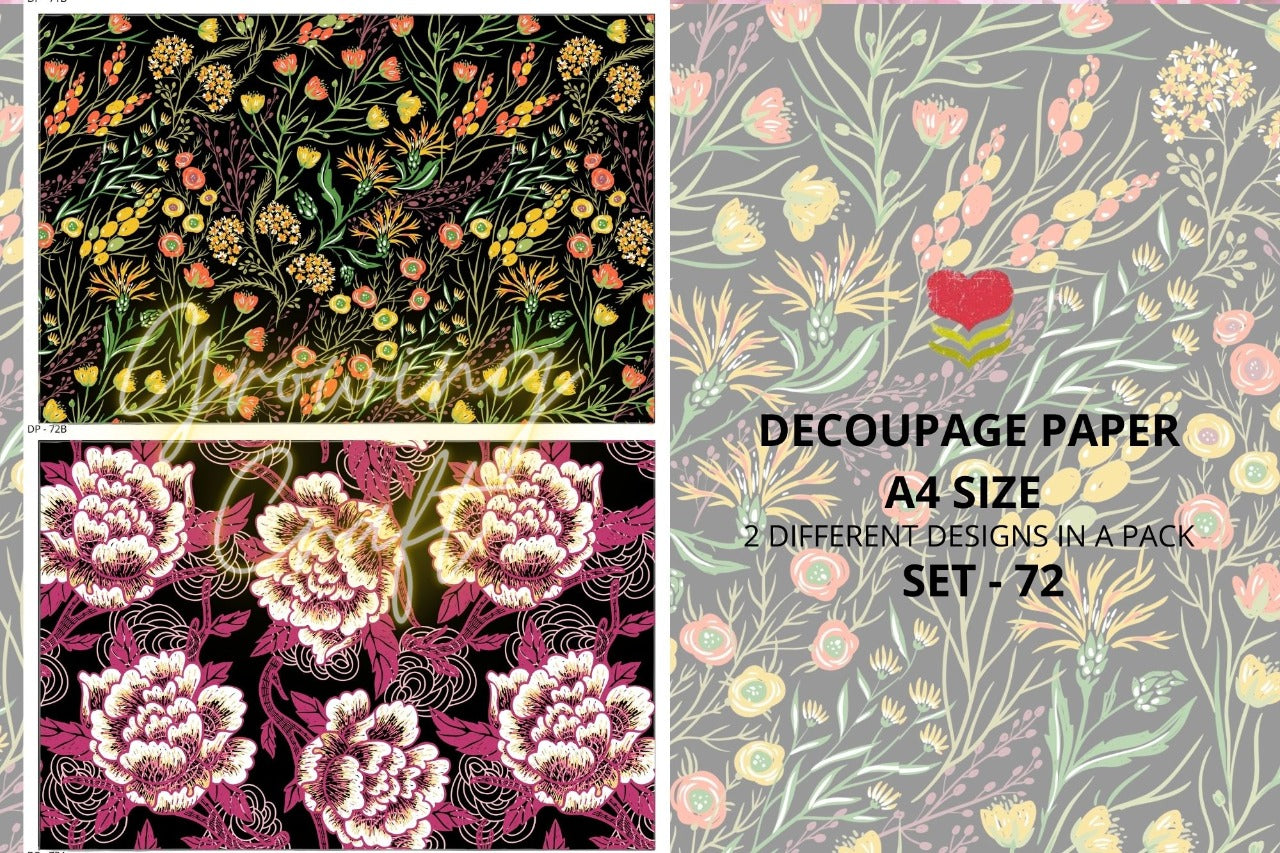 Massive Decoupage Paper Set 72 - Growing Craft - Best craft Supplies