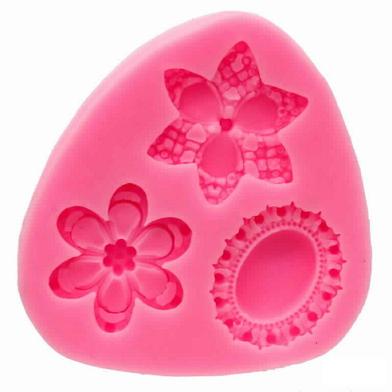 Silicon Mould  - 2 Flowers and Pendant- GC SILICON 076 - Growing Craft - Best craft Supplies